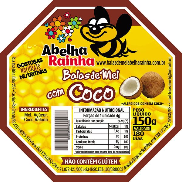 Balas de Mel - Com Coco